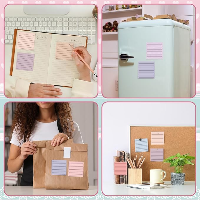 Yinder 24 Pcs Inspirational Sticky Notes Thank You Gift Motivational Sticky Note Pad Employee Appreciation Gift Bulk for Staff Coworker Teacher Nurse Office Groups 3 x 3'' (No Words,Aesthetics)