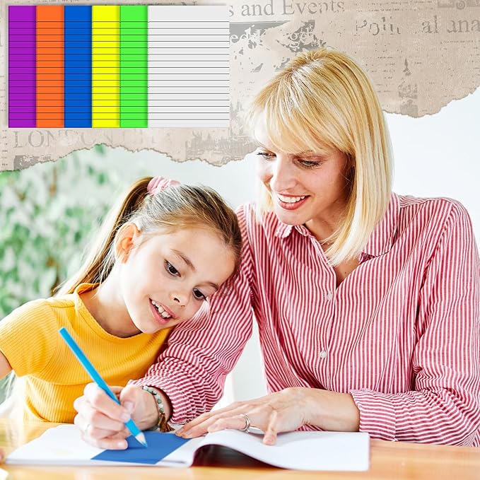 Yinder 6 Pack 180 Sheets Pastel Transparent Sticky Notes Translucent Clear Lined Self-Stick Note, Back to School Gifts for Bible Tabs, Book Tabs, School Supplies, Office, 4 x 6'' (Bright Color)