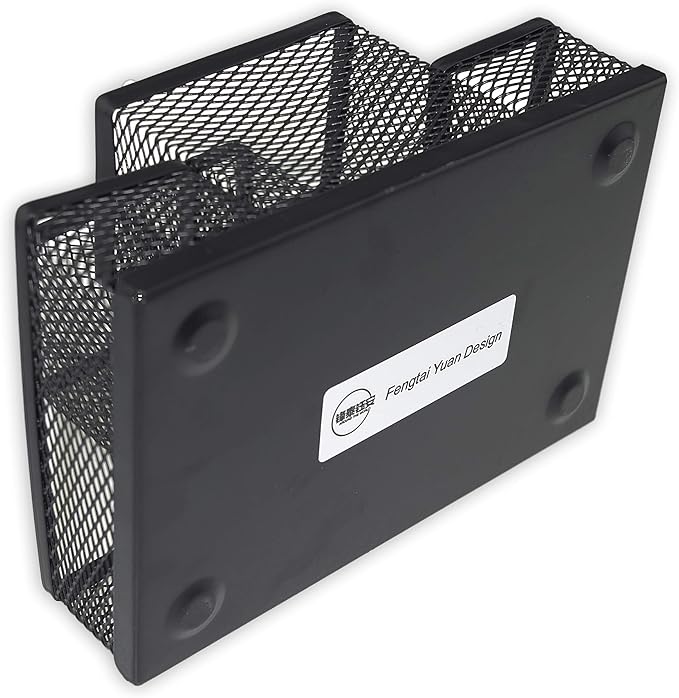 Fengtaiyuan T01, Black Metal Wire Mesh Pencil Holder, Desktop Organizer