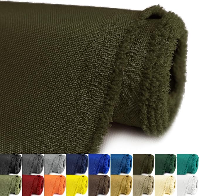 Waterproof Canvas Fabric by The Yard 58inch 600D Upholstery Material Polyester Fabric Outdoor Water Resistant Fabric for Sewing Chair Patio Cushion Purse Bag Interior, 10 Yard Army Green