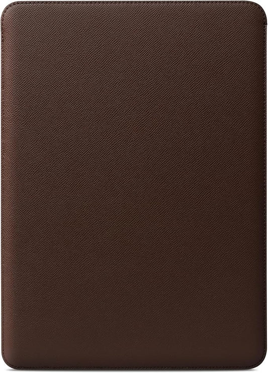 Comfyable Slim Laptop Sleeve 16 Inch Compatible for MacBook Pro M5 M4 M3 M2 Pro/Max 2026, Faux Leather Protective 16-in Mac Cover Case, Coffee