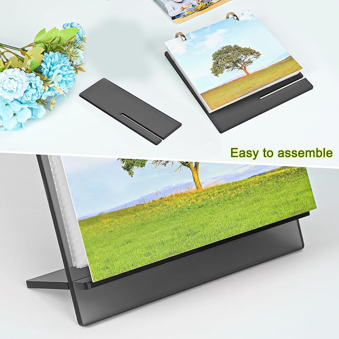 4x6 Desk Photo Album Standing Photo Collection Book for Desktop Acrylic 4x6 Flip Photo Album on Stand