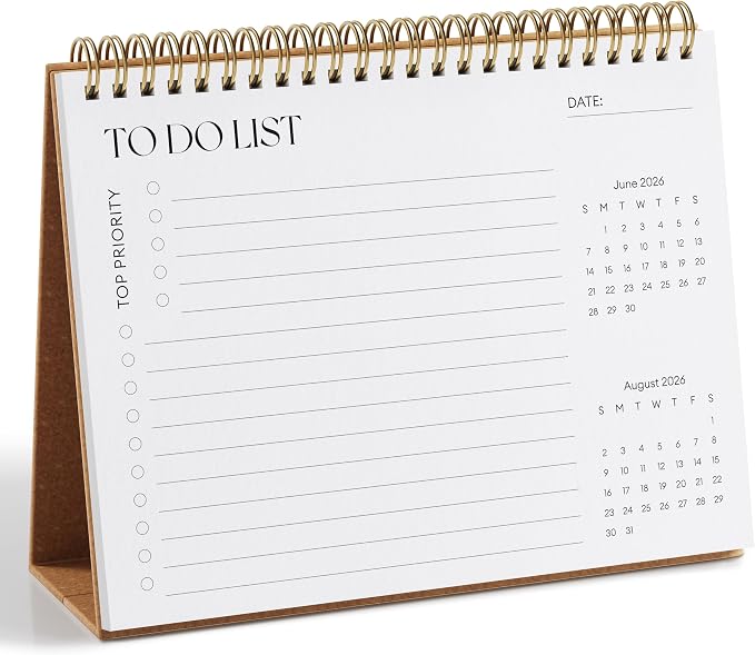 Small Desk Calendar 2026-2027, Jokotha Standing Flip Calendar, July 2026 to December 2027, 18 Month Desktop Calendar with Stickers & Minimalist Design, 8"x6"