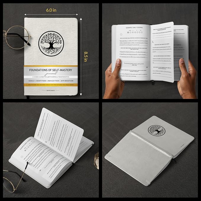 Foundations of Self Mastery Journal – Guided Daily Planner for Men & Women | Goal Setting, Gratitude, Manifestation, Affirmation, Reflection, Mindfulness, Productivity & Personal Growth (Cream)