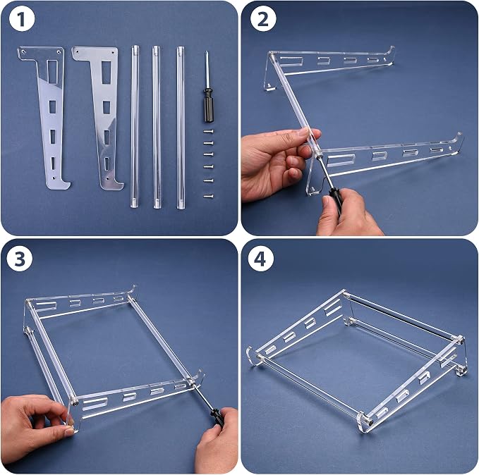 Acrylic Laptop Stand for Desk, Clear Ventilated Computer Stand Holder for Desk, Ergonomic Acrylic Sturdy Laptop Riser Compatible with MacBook Air Pro Dell Lenovo Thinkpad ASUS 9-16 Inch