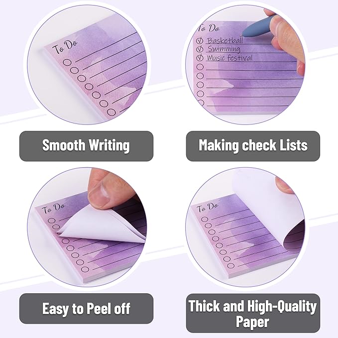 Mr. Pen- to Do List Sticky Notes, 3"x4", 9 Pads, 450 Sheets | Lined Checklist Sticky Pads with Smooth Writing, Easy Peel-Off, Thick Paper for Planning, Office, School & Daily Tasks
