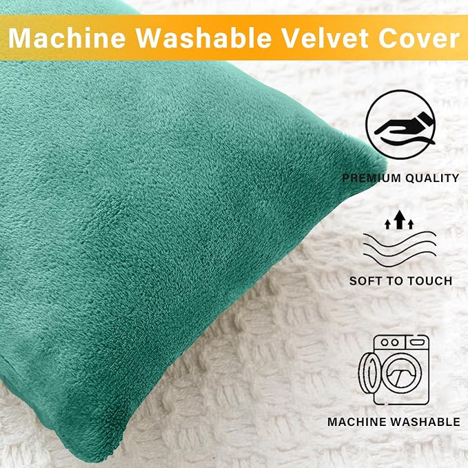 1 MIDDLE ONE 2 Pack Small Pillow, Memory Foam Mini Pillow 11 X 7 Inches for Travel, Sleeping, Nap and Neck, Knee, Lumbar Support, Tiny Cushion for Pet, Dogs (Teal Green)
