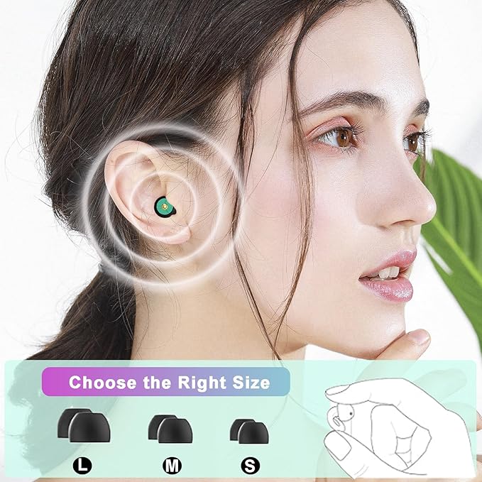 Ear Plugs for Sleeping - 32dB Noise Reduction Soft Silicone Sleep Earplugs,Reusable Hearing Protection Earplugs for Sleep,Work,Travel,Concerts,Focus
