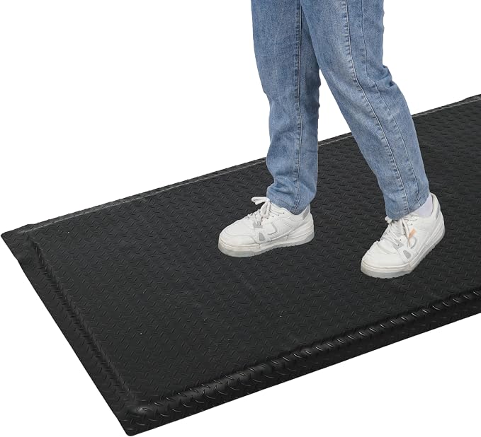 Anti Fatigue Mats Industrial 2' x 3' 15/16" Thick Ergonomic Standing Mat Commercial Kitchen Mat Heavy Duty Diamond Plate Shop Floor Mat Helps Relieve Back and Leg Soreness