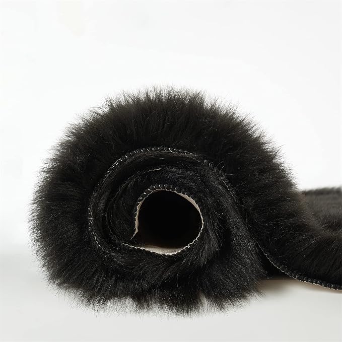 EasyJoy Ultra Soft Fluffy Shaggy Area Rug Faux Fur Rug Chair Cover Seat Pad Fuzzy Area Rug for Bedroom Floor Sofa Living Room (4 x 6 ft Rectangle, Black)