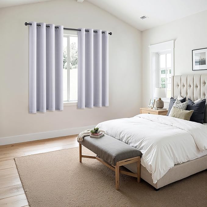 MIULEE Blackout Curtains for Bedroom Living Room 2 Panels, Thermal Insulated Room Darkening Drapes Grommet Noise Reducing Light Blocking Window Treatments 68 Inches Long 55x68 Inch Greyish White