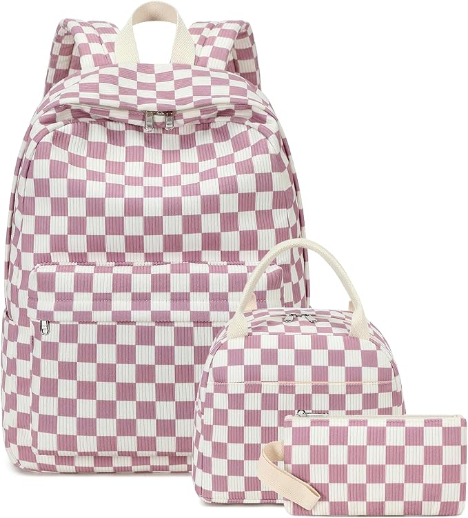 Bluboon School Backpack Set Girls Womens Laptop Bookbag Casual Daypack Fits 15 inch Laptop with Lunch Tote Bag and Pencil Bag