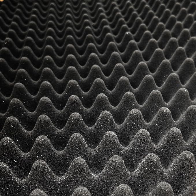 6 Pack Sound Proof Foam Panels 48x24x2 Acoustic Foam Panels Egg Crate Foam for Walls Soundproof Studio Noise Thermal Insulation Soundproofing Waterproof with Adhesive Stickers