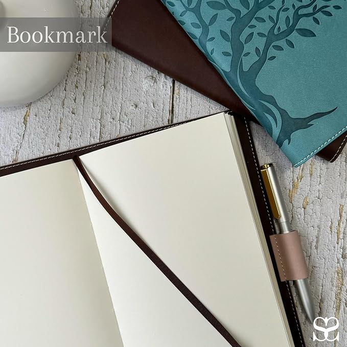 SETTINI® Blank Refill Journal Notebook for Refillable Journals – Premium A5 100 gsm Sheets Plain Notepad 8.25 x 5.5 Inches with 256 Pages and Helpful Bookmark