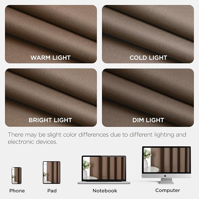Joydeco Blackout Door Curtain for Doorway Privacy 78 Inches Long, Grommet Closet Curtain for Open Closet, Room Divider for Bedroom Living Room (Khaki, 40Wx78L, 1 Panel)