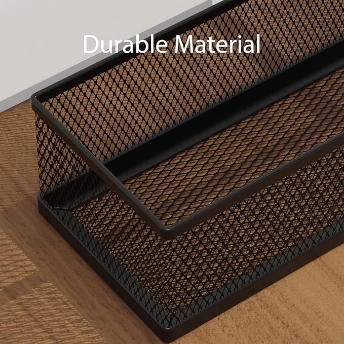 2 Pack Drawer Organizer for Desk, Small Office Supplies Pen Pencil holder, Metal Mesh Desktop Storage Trays for Office, Kitchen, Makeup, Vanity