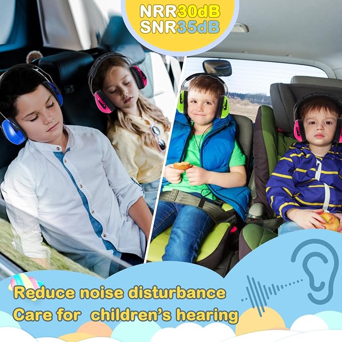 Amylove 12 Pcs Kids Ear Protection Noise Cancelling Headphones Ear Muffs Bulk 27db Adult Noise Reduction Hearing Earmuff(Universal Fit (kids & Adults),Bright Style)