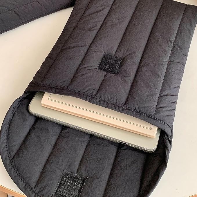 Puffy Laptop Sleeve 15-16 Inch Black, Protective Carrying Case for Men and Women, Cute Case Bag Compatible with 15 Inch and 16 Inch Laptops, for MacBook Air M2 M1, Asus/Dell Xps/Lenovo in Cover