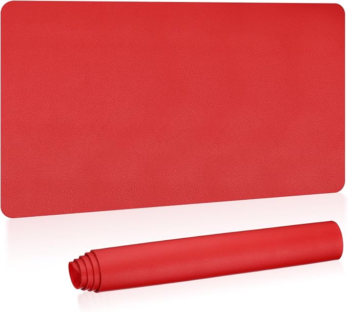 Patikil Large Desk Mat, 35"x17" Non-Slip Waterproof PU Leather Desk Pad Dual Sided for Office, Home, Work & Study, Dark Red