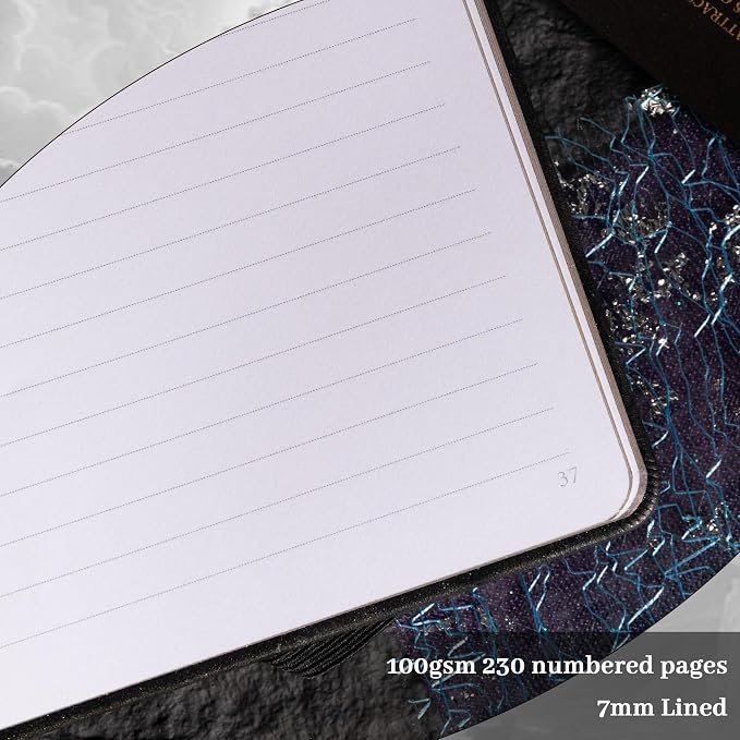 TIEFOSSI B5 Lined Journal, College Ruled Notebook for Women Men, Hardcover Notebooks for Writing Journaling, 100 GSM Thick Paper, 230 Numbered Pages with Silver Edges