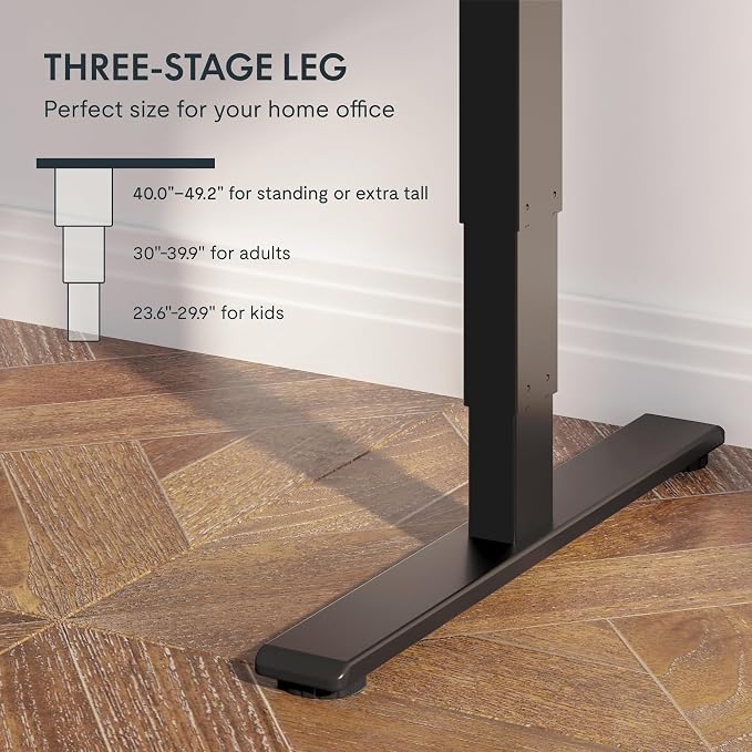 FLEXISPOT E6 Bamboo 3-Stage Dual Motor Electric Standing Desk 55 x 28 Sit Stand Up Desk, Holds 220 lbs, Adjustable Height w/Memory Presets, Solid Walnut Bamboo Desktop & Black Frame, Ships in 2 Boxes