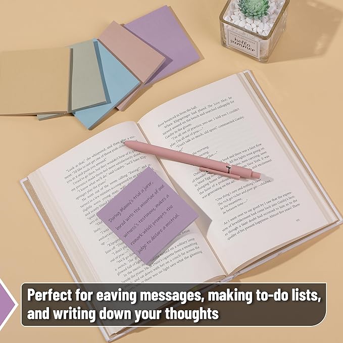 Mr. Pen- Sticky Notes, 3”x3”, 12 Pads, Pastel Colors Sticky Notes Bulk, Self-Stick Note Pads, Stocky Notes for Bible Journaling