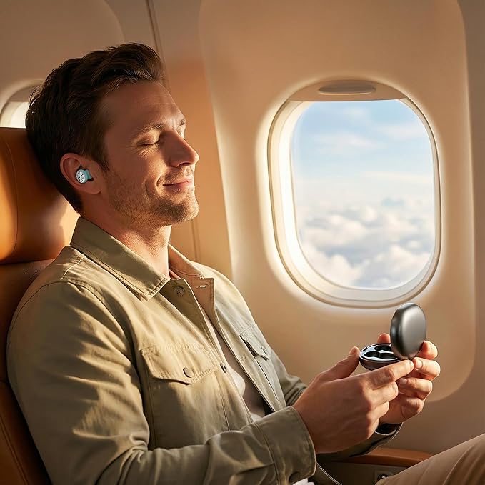 New Shock-Absorbing, soundproof, Sleep Noise Cancelling earplugs, Reusable Noise Cancelling earplugs, Silicone Hearing Protectors for Work and Travel (Blue and Silver)