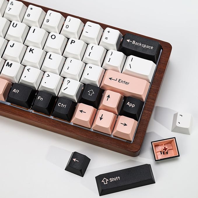 Olivia Female keycaps PBT Double Shot Keycap Set,174 Keys Pink Keycaps 60 Percent Cherry Profile Keycap for 61/64/68/84/87/100/104/108 Mechanical Keyboard