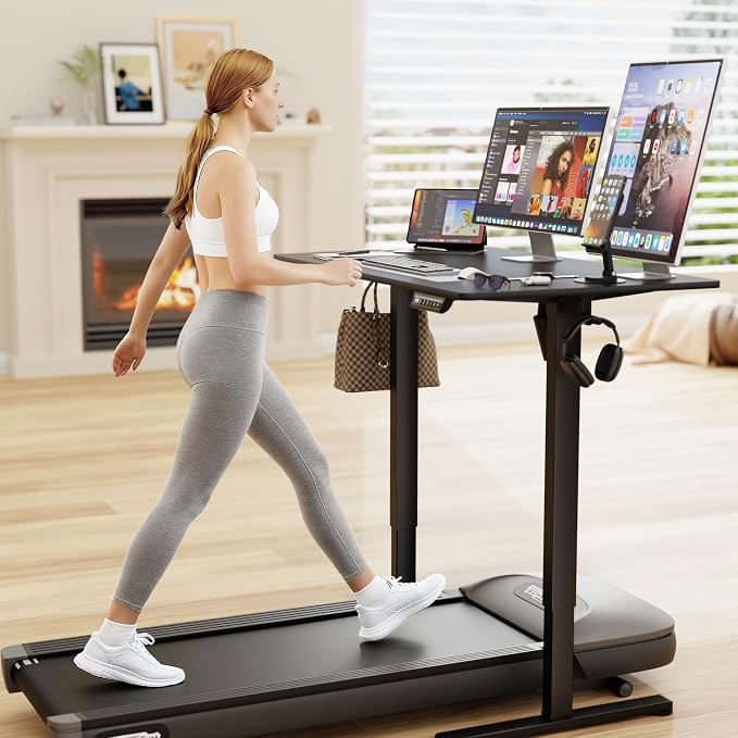 Furmax Electric Standing Desk, 40 x 24 Inches Sit Stand up Desk, Sit Stand Height Adjustable Home Office Desk with 4 Height Position Memory (Black, 40)