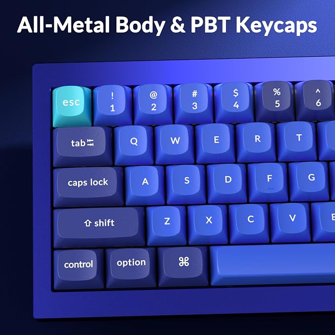 Keychron Q4 Wired Custom Mechanical Keyboard, 60% Layout QMK/VIA Programmable Macro with Hot-swappable Gateron G Pro Blue Switch Double Gasket Compatible with Mac Windows Linux(Navy Blue)