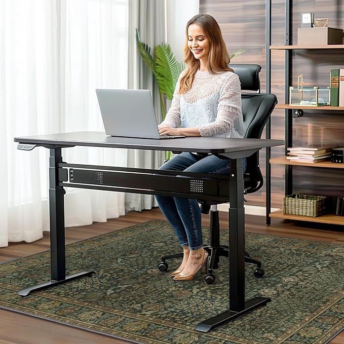 36"x60" Office Chair Mat for Hardwood Tile Floor, Under Desk Carpet Protector for Rolling Computer Chair Mat, Machine Washable Area Rug, Anti-Slip 1/5" Thick Low Pile Thin Vinyl Floor Mat, Dark Brown