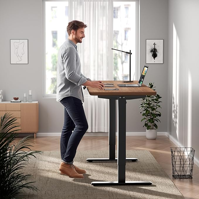 Standing Desk Frame Dual Motor, Electric Adjustable Legs Compatible Desktop Size 39″-71″, 264 lbs Weight Capacity, Sedentary Reminder Stand Up Desk Frame Workstation, Black Frame Only