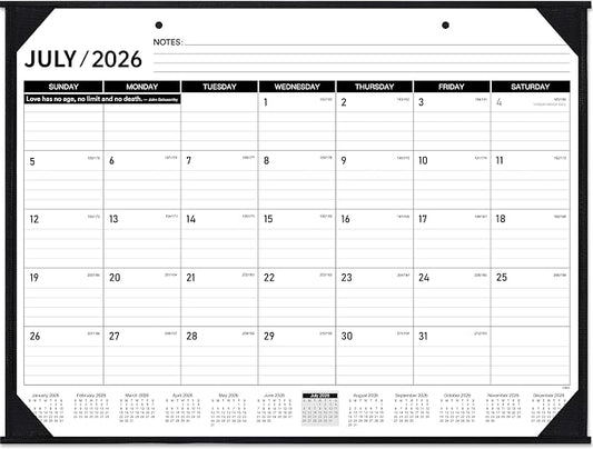 2026-2027 Desk Calendar - JUL. 2026 – DEC. 2027, 22" x 17", Large Desk Calendar 2026-2027, 18 Monthly Large Desk/Wall Calendars 2-in-1, Corner Protector, Desk Pad, Large Ruled Blocks