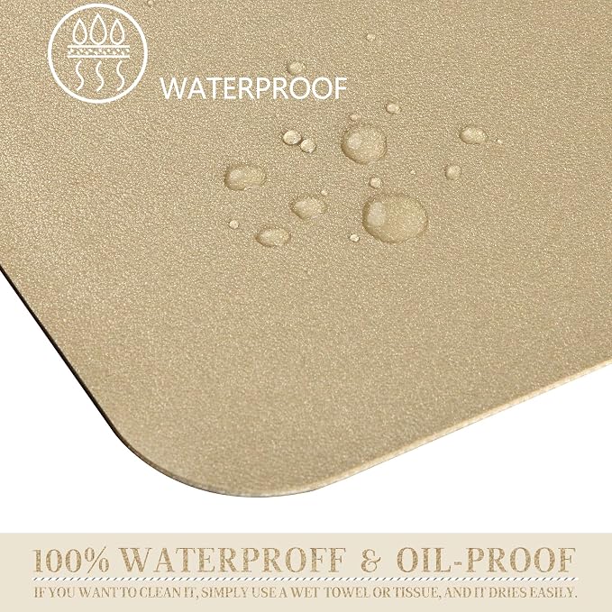 HofferRuffer Desk Pad, Office Desk Protector Mat, Waterproof Desk Mat for Desktop, Dual Side Use Faux Leather Desk Pad for Keyboard and Mouse for Office and Home (Gold, 36" x 17")