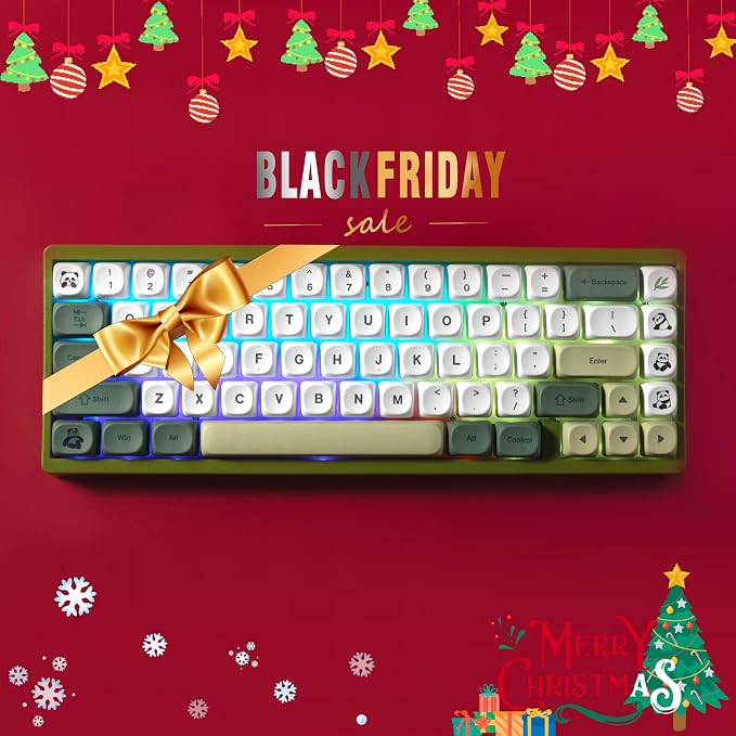 OHY XVX MOA Profile Matcha Panda PBT Dye-Sub Keycaps Set, 143-Key Green & Creamy Keycaps for Mechanical Keyboards (Compatible with 61/64/68/84/87/100/104/108 Cherry MX Switches)