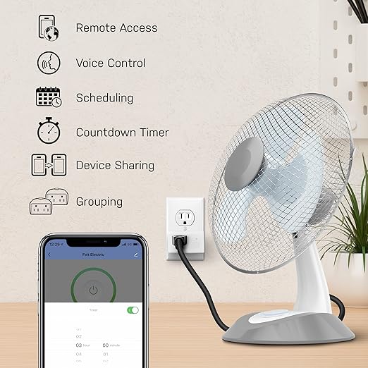 Feit Electric Smart Plug, Works with Alexa and Google Home, No hub Required, 2.4 GHz Network Only, Remote Control from Anywhere 15 Amp, Indoor Outlet for Home Appliances (Smart Plug + USB Ports, 2)