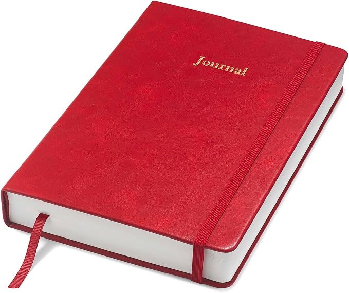 Wykeham's Executive 2026 Undated Daily Journal Planner – Customization Available (Crimson, 8.5"×5.5")