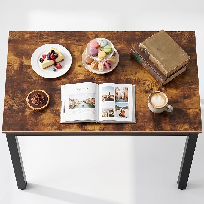 Need Small Computer Desk, 31.5 inch Foldable Writing Desk for Small Spaces, Sturdy and Heavy Duty Compact Desk, Study Table Laptop Desk No-Assembly, Rustic Brown