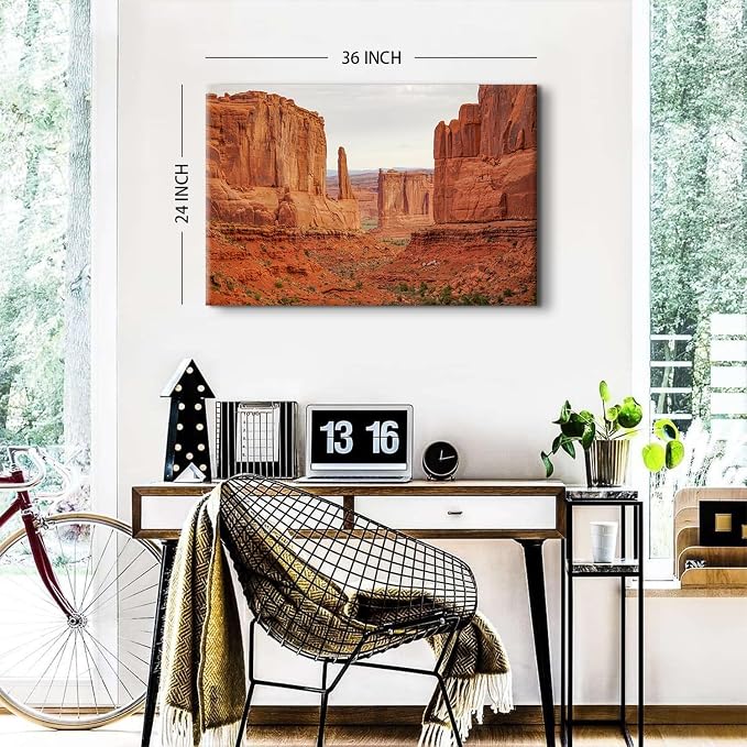 Vintage Rock Mountain Landscape Wall Art Western Pictures Wall Decor Nature National Park Photograph Canvas Prints Grand Canyon Posters Modern Artwork for Living Room Bedroom Home Decoration 24x36"