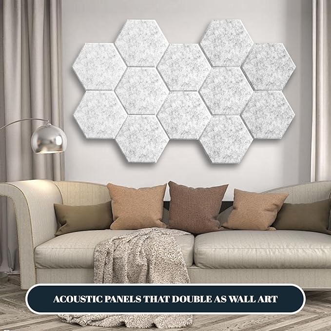 22 Pack Self-Adhesive Sound Proof Foam Panels for Walls, Acoustic Panels 12" x 14" x 0.4" High Density Flat Surface Sound Absorbing Tiles for Home Studio, Office, Gaming Room & Theater