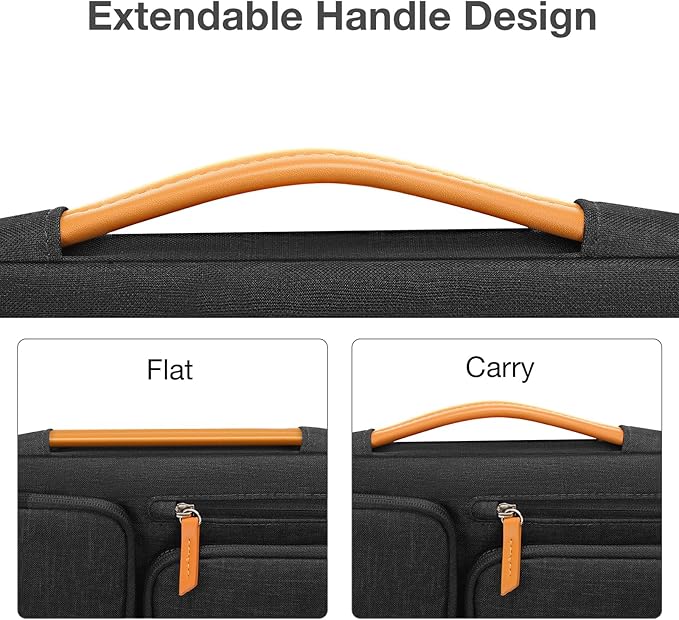 MOSISO 360 Protective Laptop Case 13 inch, 13 inch Laptop Sleeve Compatible with MacBook Air M5 M4 M3 M2 M1 2026-2018/Neo/Pro M2 M1, Side Open Carrying Case with 4 Zipper Pockets&Handle, Black