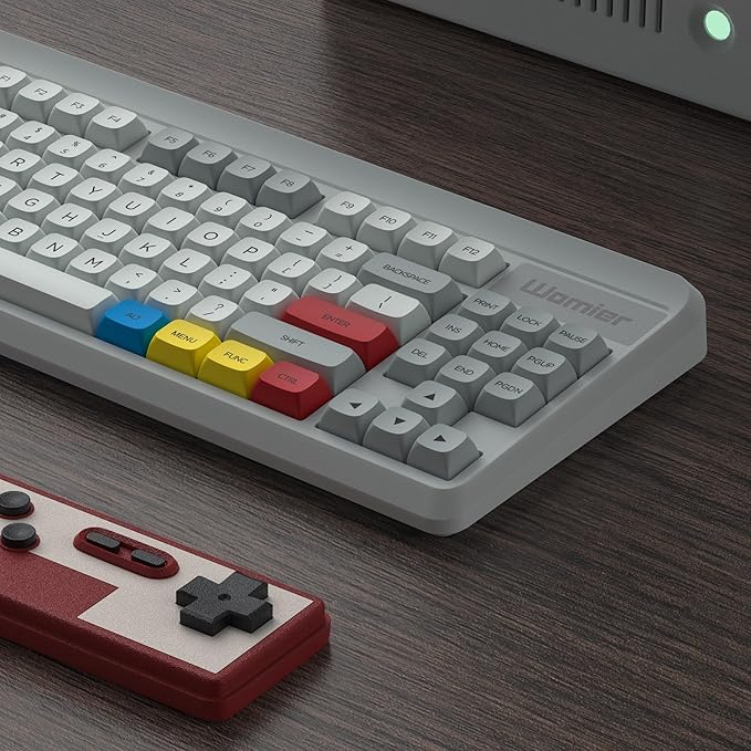 dagaladoo Retro keycaps Japanese Style Double Shot PBT Keycaps Set dye Sublimation Custom Key caps 131keys Grey/Blue/Red XDA Profile Key caps Keyboard for Gateron MX Switches Mechanical Keyboard