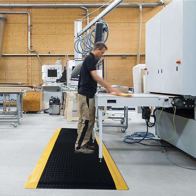 Nisorpa Anti Fatigue Mats Industrial 3' x 6' Ergonomic Standing Mat 15/16" Extra Thick Shop Floor Mats Kitchen Mats Heavy Duty Commercial Diamond Plate Support for Leg & Back Pain