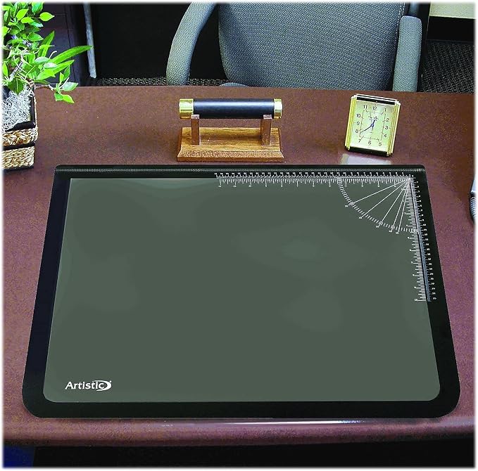 Artistic 41200 Office Products 20" x 31" Logo Pad Lift-top Desktop Organizer Desk Mat, Black/Clear