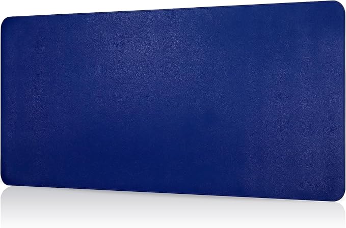 Dual-Sided Desk Pad, Large Mouse Pad - Natural Cork & PU Leather Non-Slip Waterproof Desk Mats for Office and Home (Blue, 31.5" x 15.7")
