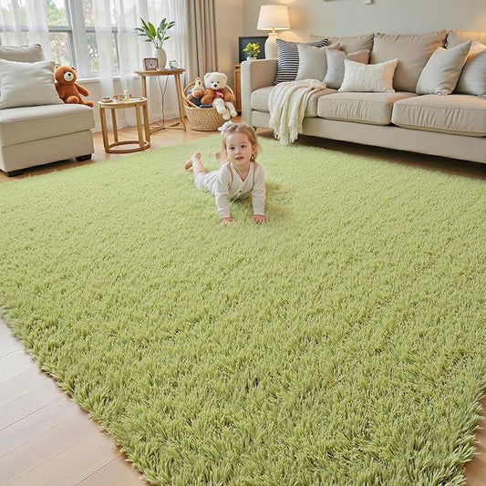 Rugs for Living Room 6x9, Alfombras para Salas Shag Large Plush Soft Area Rug, Shaggy Carpets for Bedroom,Home Decor Aesthetic(Grass Green, 6x9 Feet)
