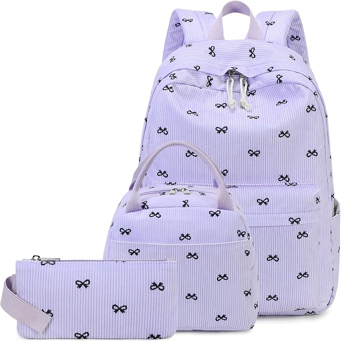 LEDAOU Backpack for Girls School Bag Kids Bookbag Teen Backpack Set Daypack with Lunch Bag and Pencil Case | Kids