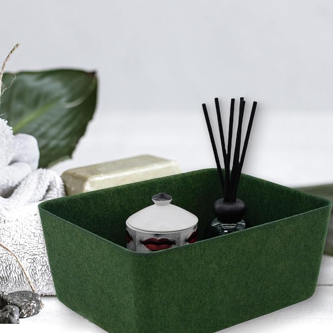 Felt Deep Drawer Organizer Medium Forest Green Closet Storage Bin