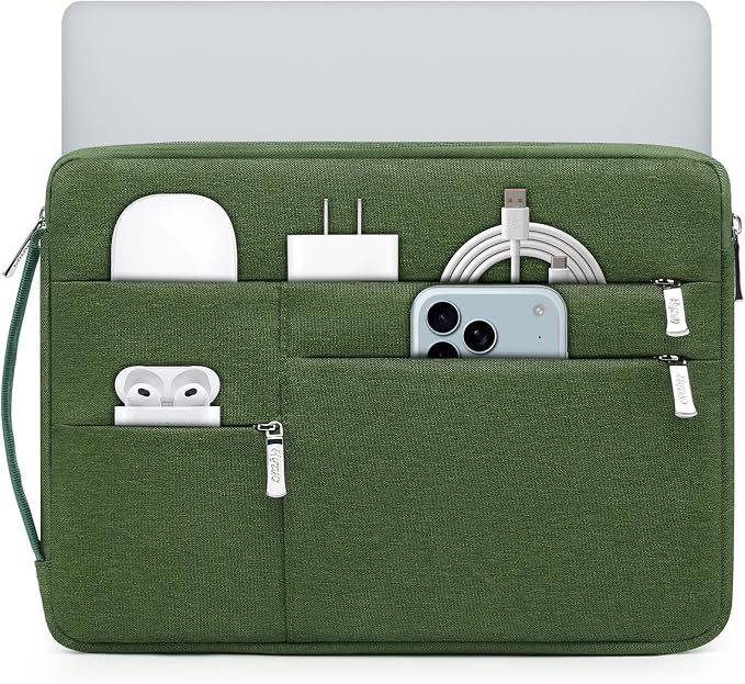 HYZUO 14-15 Inch Laptop Sleeve Bag for MacBook Air 15 M5 A3448 M4 M3 M2 2026-2023, MacBook Pro 15, 15" Surface Laptop, XPS 14/15 Plus, NoteBook Case for 14" HP Dell Lenovo Asus Acer, Grass Green