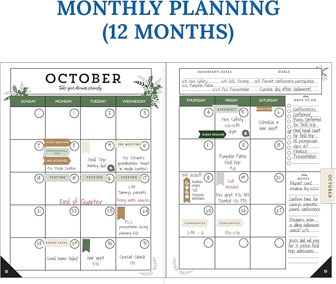 Carson Dellosa Education Modern Farmhouse Teacher Planner 2026-2027,Undated 8" x 11" Lesson Plan Book With Stickers, Class Schedule & Weekly Calendar School Supplies, Homeschool & Classroom Must Haves
